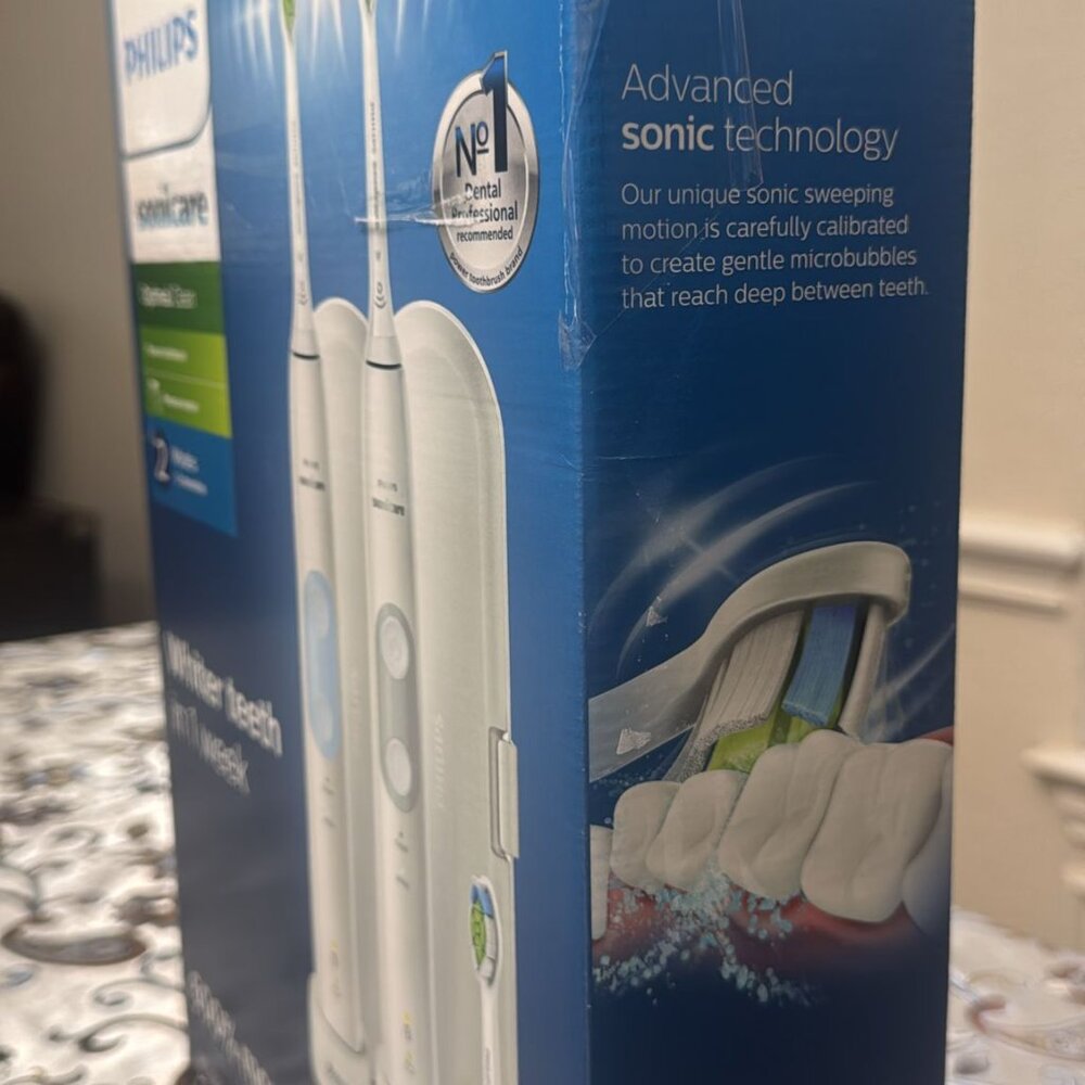 Philips Sonicare Optimal Clean Rechargeable Electric Toothbrush 2PK OB HX6829/77 - Picture 5 of 6